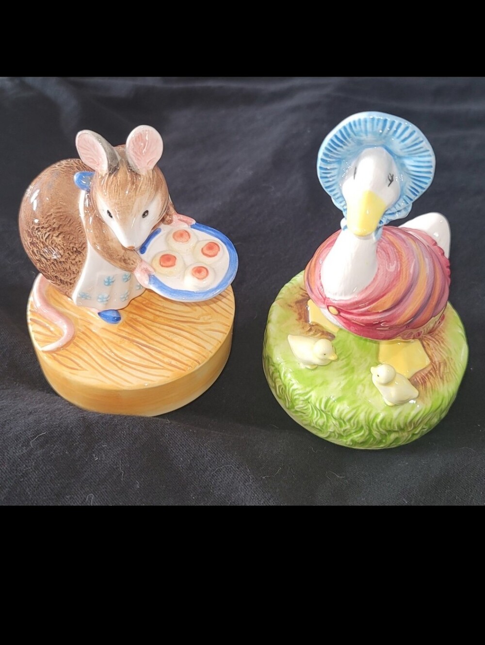 Schmid porcelain music boxes from Japan featuring Beatrix Potter characters